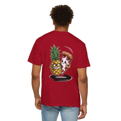 Pizza & Pineapple Graphic Tee, Fun Unisex T-shirt, Casual Wear, Comedy Shirt, Unique Gift for Food Lovers & Friends