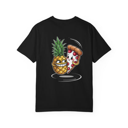 Pizza & Pineapple Graphic Tee, Fun Unisex T-shirt, Casual Wear, Comedy Shirt, Unique Gift for Food Lovers & Friends
