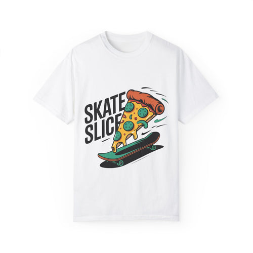 Skate Slice Unisex T-Shirt – Fun, Casual Graphic Tee for Pizza Lovers and Skaters