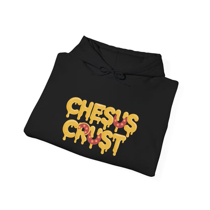Cheesy Humor Hoodie - Unisex Heavy Blend™ Sweatshirt with 'Chesus Crust' Design