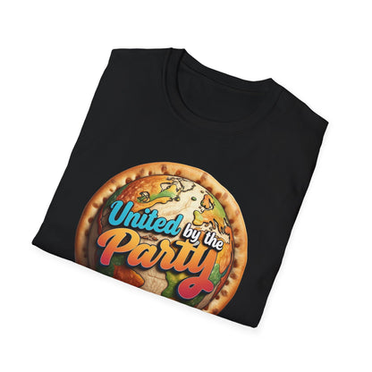 United by the Party Unisex Softstyle T-Shirt - Fun & Festive Graphic Tee