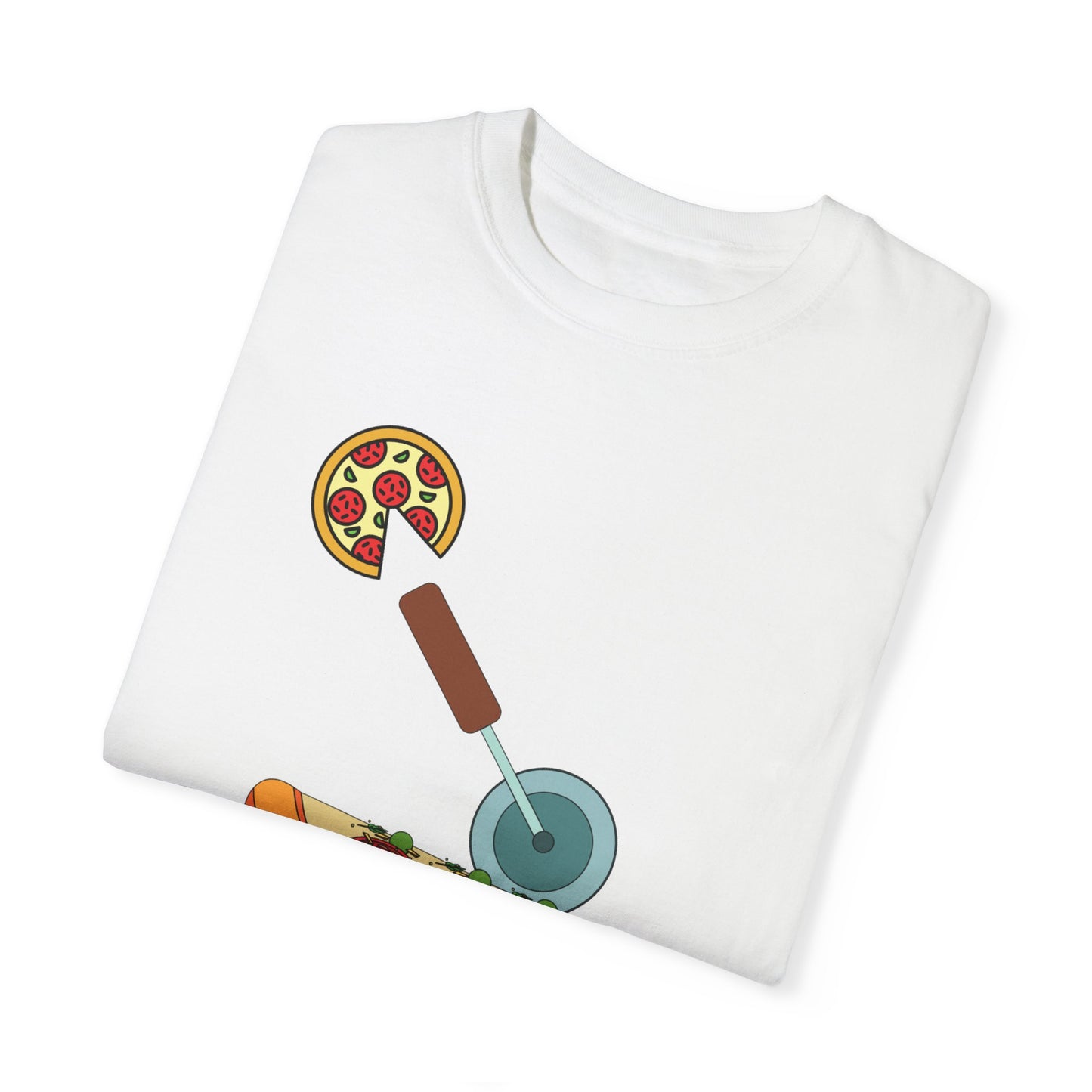 Funny Pizza Lover T-Shirt | "Vita Brevis, Pizza Longa" Design | Unisex Garment-Dyed Tee