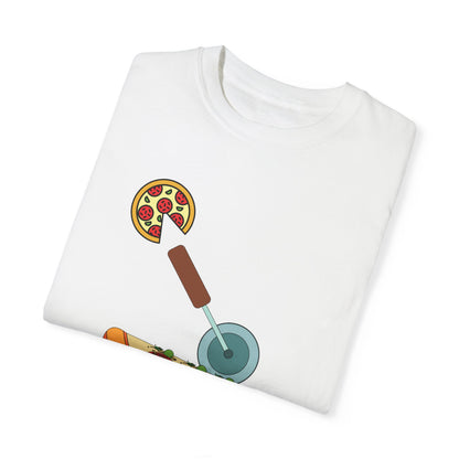 Funny Pizza Lover T-Shirt | "Vita Brevis, Pizza Longa" Design | Unisex Garment-Dyed Tee