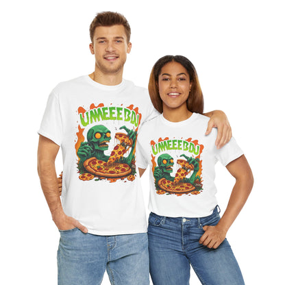 Unisex Zombie Pizza Tee | Fun Graphic Shirt for Party, Halloween, Gift, Casual Wear, Pizza Lovers