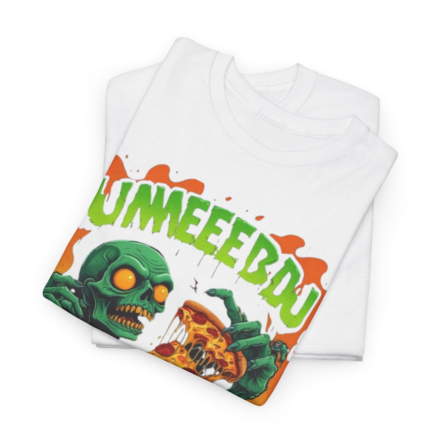 Unisex Zombie Pizza Tee | Fun Graphic Shirt for Party, Halloween, Gift, Casual Wear, Pizza Lovers