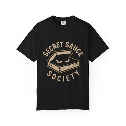 Secret Sauce Society T-Shirt, Unisex Garment-Dyed Tee, Funny Foodie Gift, Casual Wear, Cooking Enthusiast Apparel