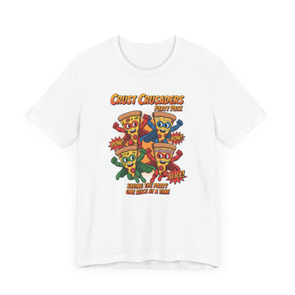 Pizza Lovers Unisex Tee, Fun Pizza Graphic Shirt, Crust Crusaders T-Shirt, Casual Everyday Wear, Gift for Foodies, Unisex Short Sleeve Tee