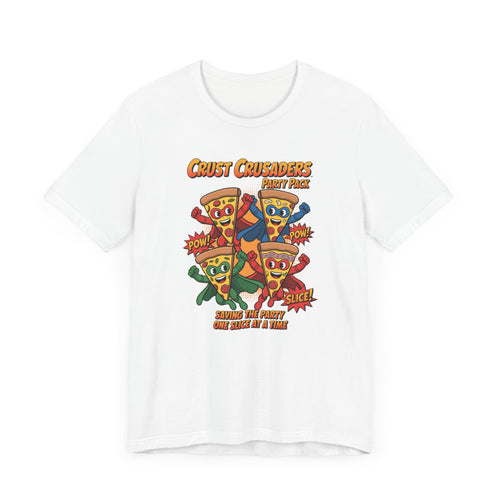 Pizza Lovers Unisex Tee, Fun Pizza Graphic Shirt, Crust Crusaders T-Shirt, Casual Everyday Wear, Gift for Foodies, Unisex Short Sleeve Tee