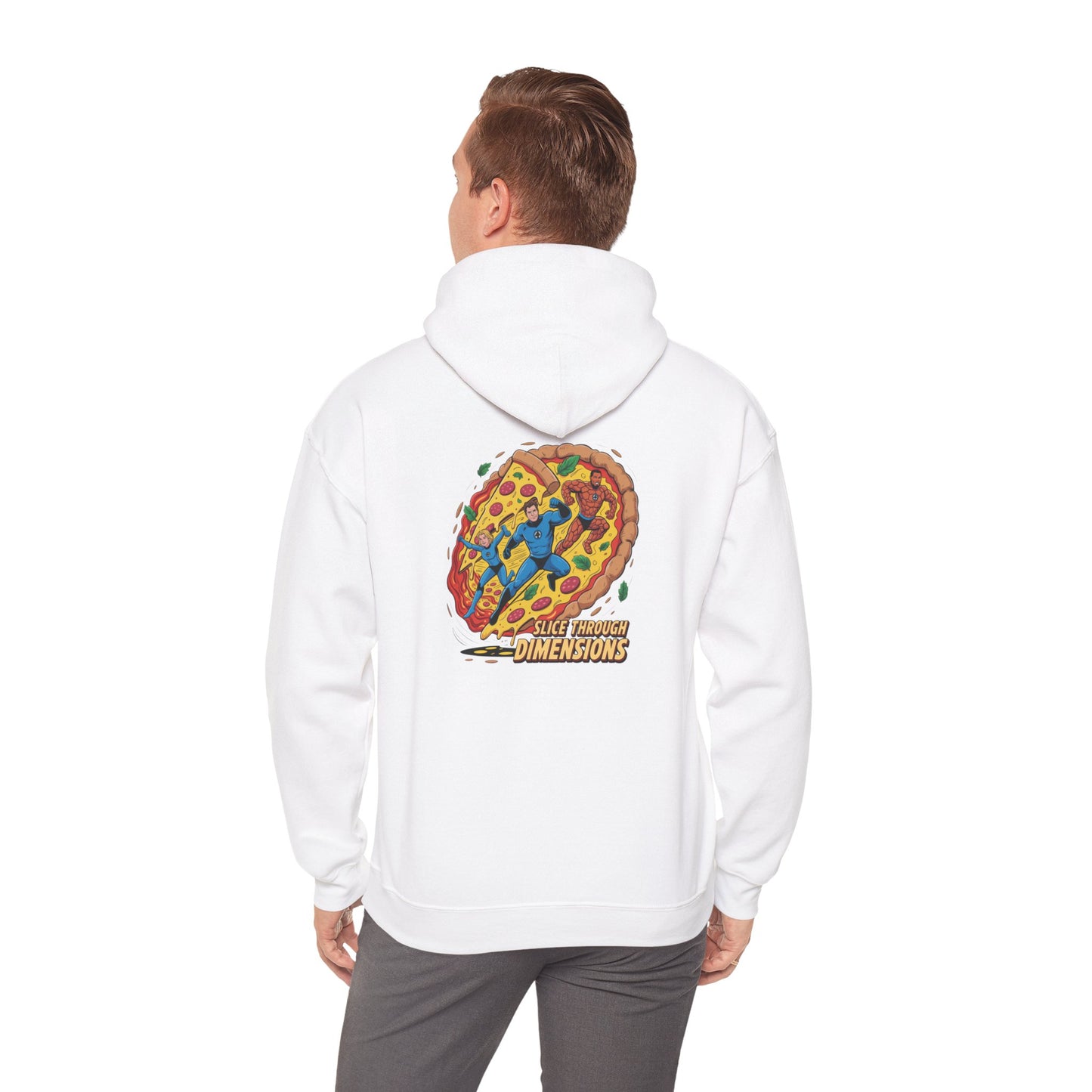 Slice Through Dimensions – Intergalactic Pizza Adventure Hoodie