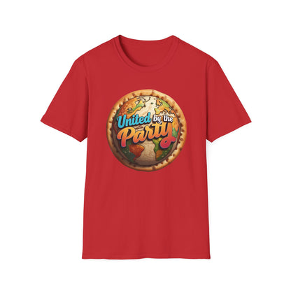 United by the Party Unisex Softstyle T-Shirt - Fun & Festive Graphic Tee