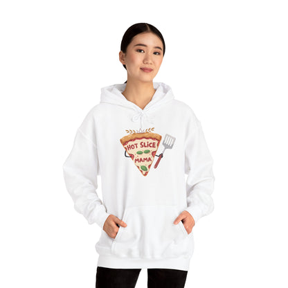 Pizza Lover Unisex Hoodie - 'Hot Slice Mama' Design