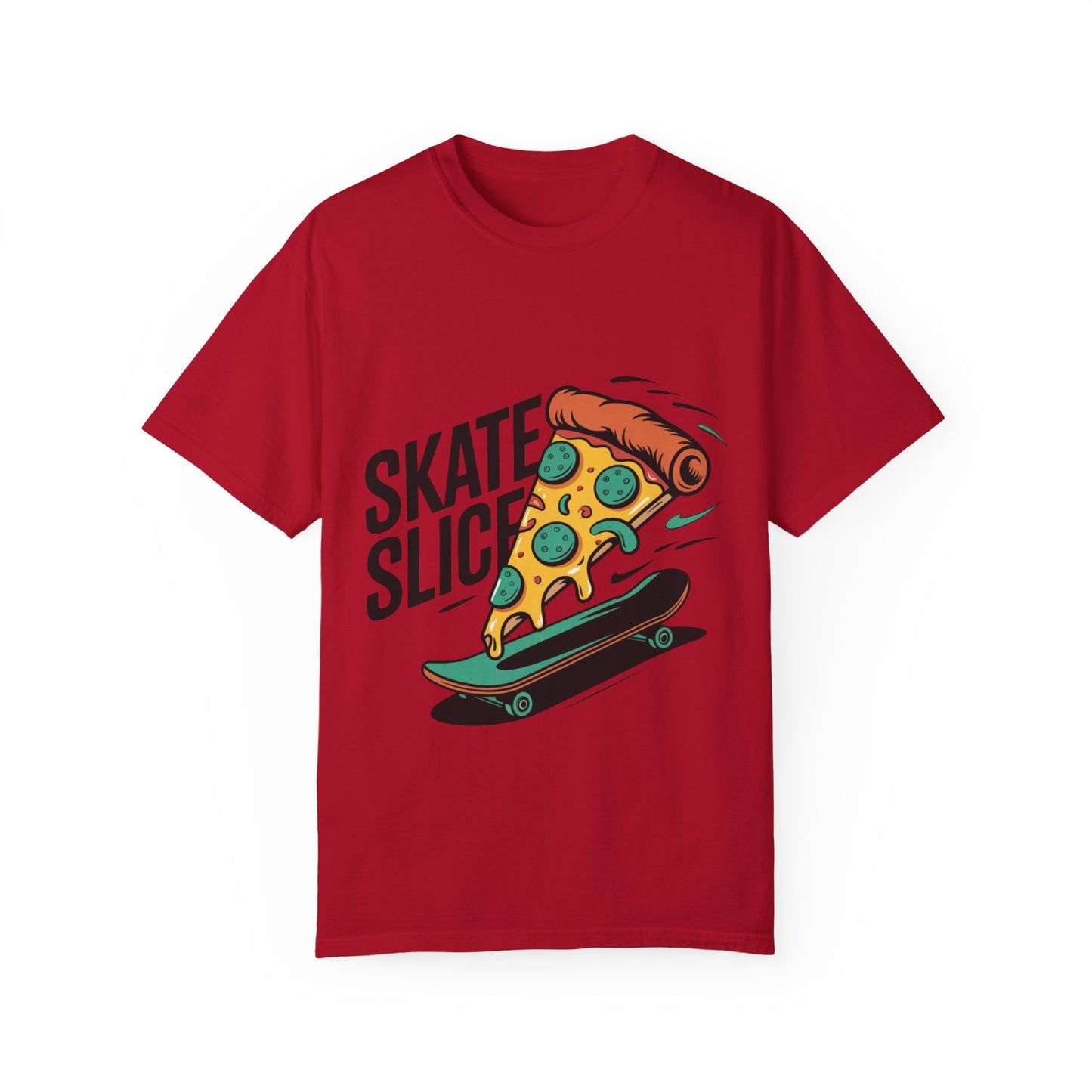 Skate Slice Unisex T-Shirt – Fun, Casual Graphic Tee for Pizza Lovers and Skaters