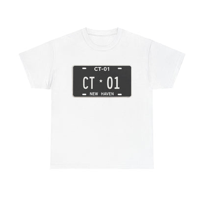 Custom CT License Plate Tee, Vintage Style Cotton Shirt, Perfect Gift for Car Lovers, Casual Wear, Road Trip Outfit, Travel Apparel