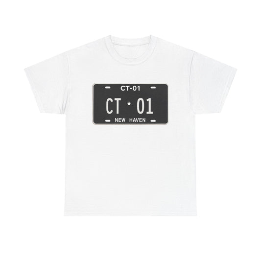 Custom CT License Plate Tee, Vintage Style Cotton Shirt, Perfect Gift for Car Lovers, Casual Wear, Road Trip Outfit, Travel Apparel