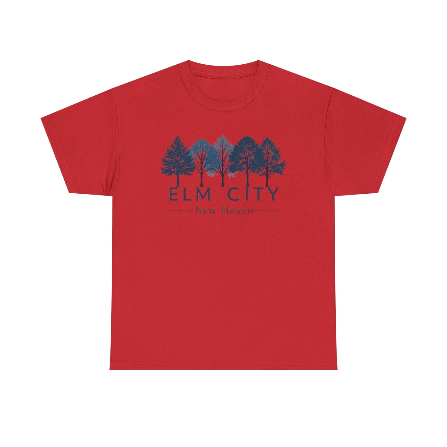Elm City Unisex Heavy Cotton Tee - Nature-Inspired Graphic T-Shirt, Outdoor Vibe, Perfect Gift, Casual Wear, Eco-Friendly Style