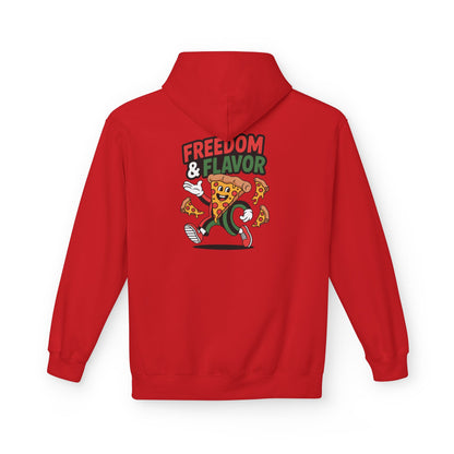 Freedom & Flavor Hoodie | Unisex Fleece Sweatshirt, Casual Wear, Pizza Lover Gift, Stylish Loungewear, Cozy Outfit