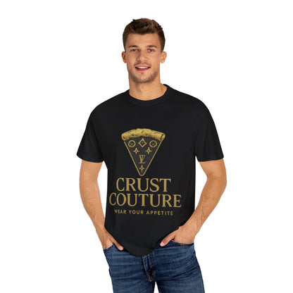 Fashionable Foodie T-Shirt, Crust Couture Design, Unisex Apparel, Gift for Pizza Lovers, Trendy Streetwear, Casual Wear
