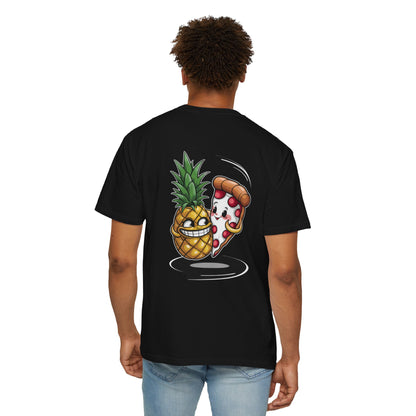 Pizza & Pineapple Graphic Tee, Fun Unisex T-shirt, Casual Wear, Comedy Shirt, Unique Gift for Food Lovers & Friends