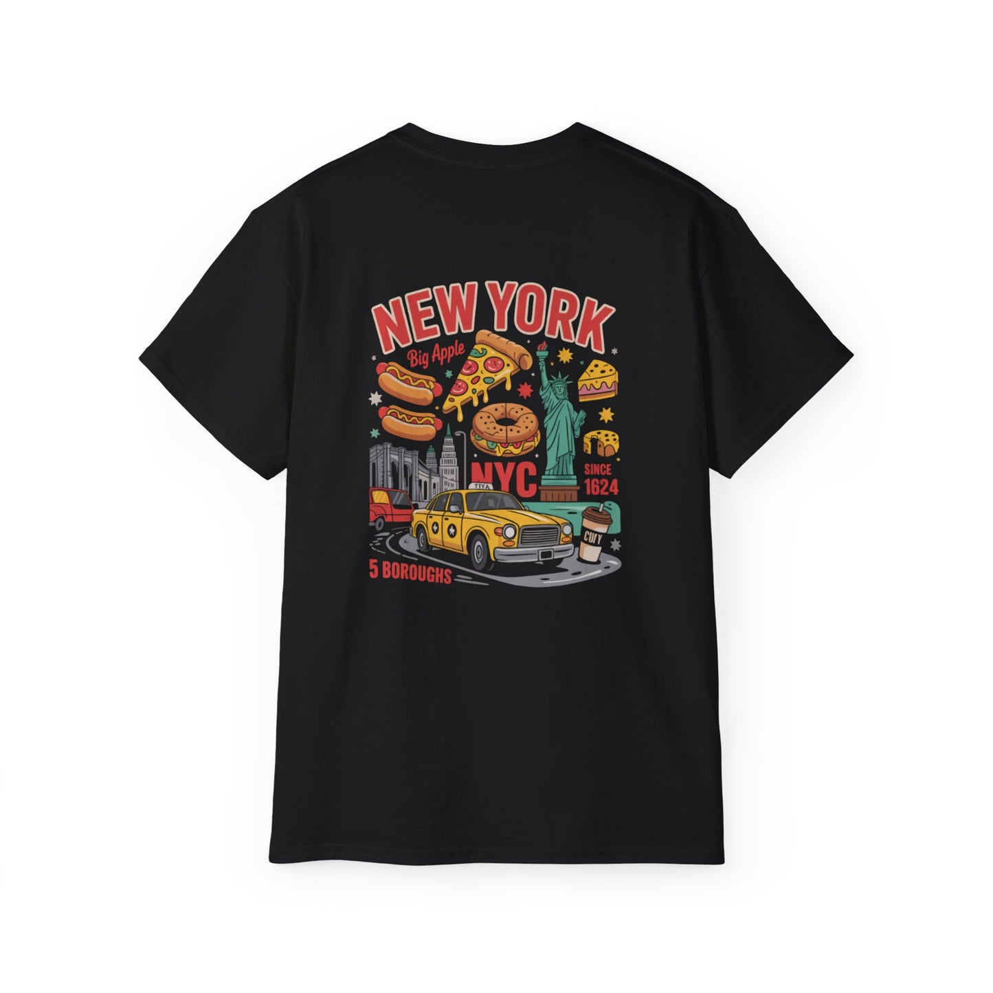 NYC Foodie Unisex Ultra Cotton Tee, Graphic T-Shirt, Travel Shirt, New York Style Apparel, Gift for Food Lovers, Casual Wear