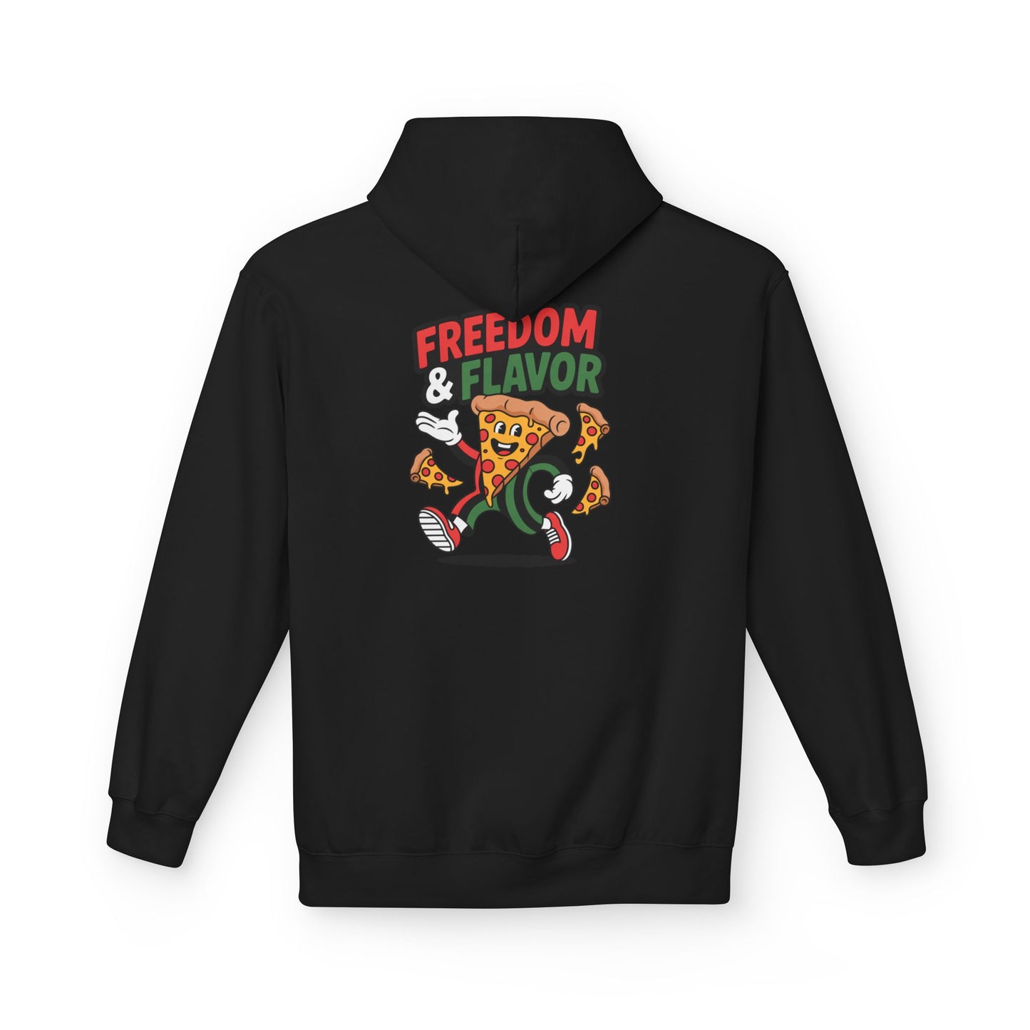 Freedom & Flavor Hoodie | Unisex Fleece Sweatshirt, Casual Wear, Pizza Lover Gift, Stylish Loungewear, Cozy Outfit