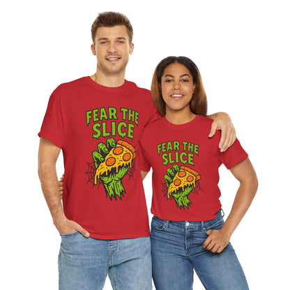 Fear the Slice T-Shirt - Spooky Pizza Tee, Unisex Graphic Tee, Halloween Costume, Casual Wear, Gift for Pizza Lovers, Fun Graphic Tee