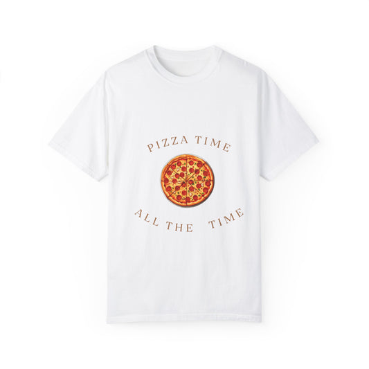 Pizza Time Unisex Garment-Dyed T-shirt - Perfect for Food Lovers and Casual Gatherings