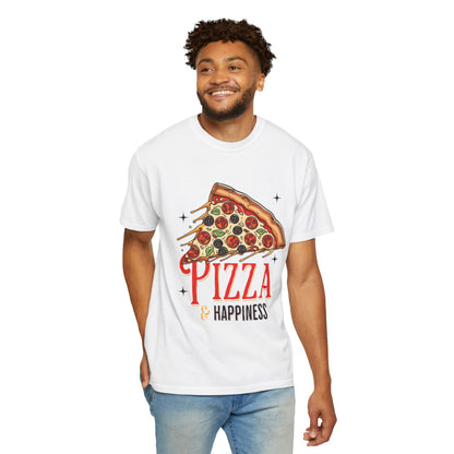 Pizza & Happiness Unisex Garment-Dyed T-Shirt