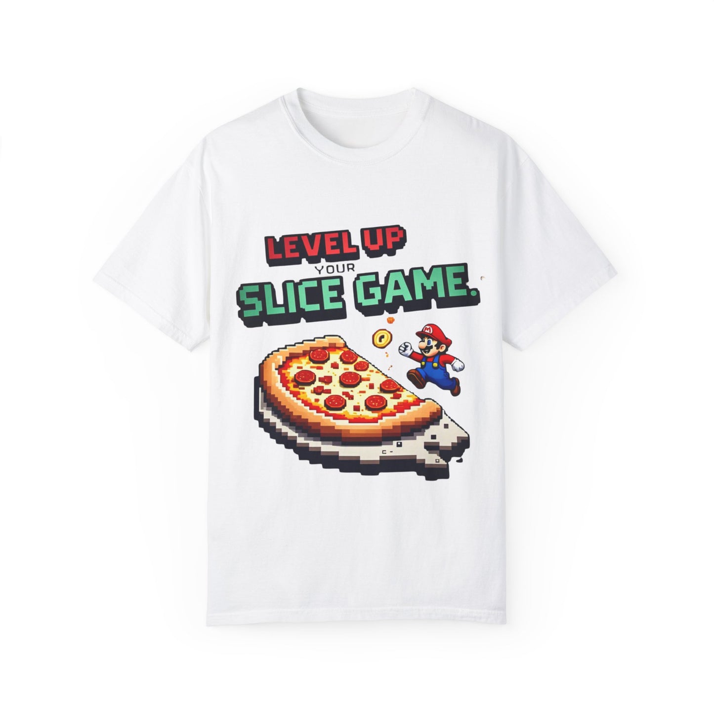 Level Up Your Slice Game Unisex T-Shirt - Fun Gaming Pizza Tee