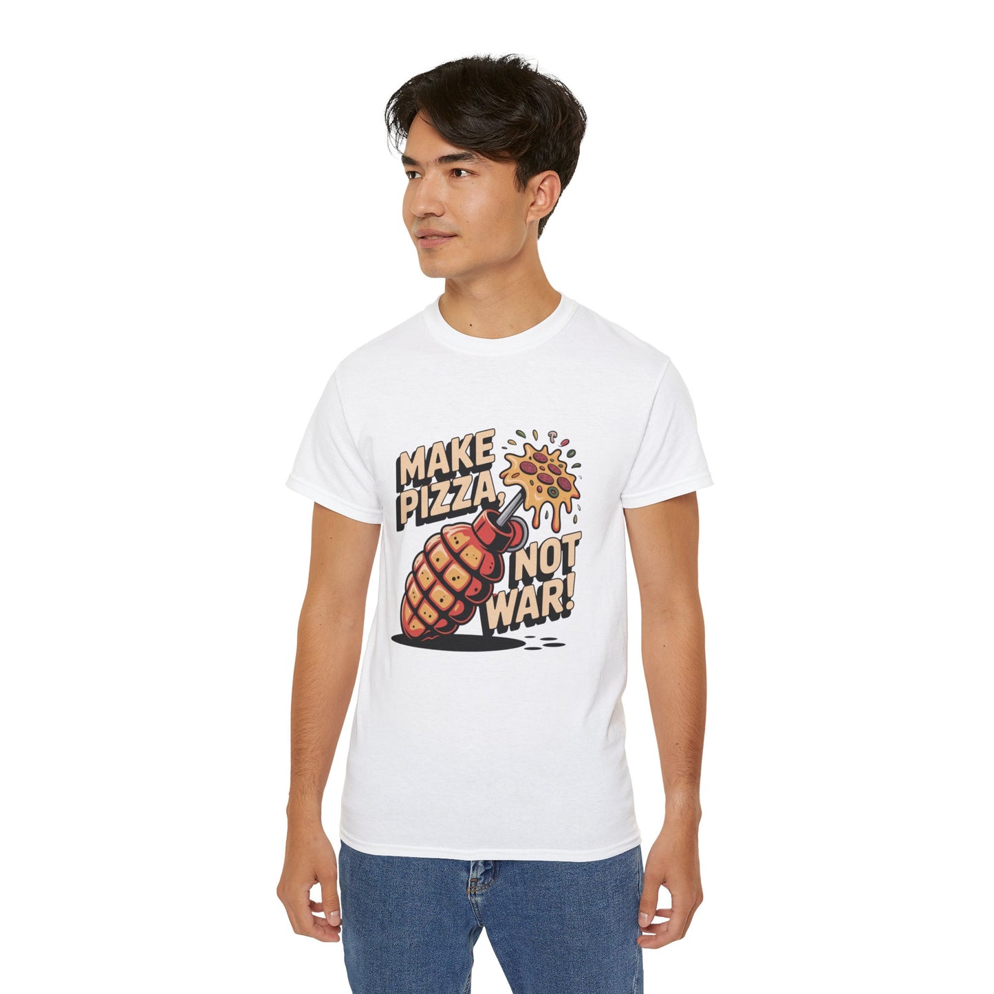 Make Pizza, Not War – Peace Grenade Crust Shirt