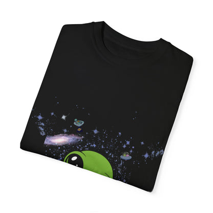 Cute Alien Pizza Unisex Garment-Dyed T-Shirt