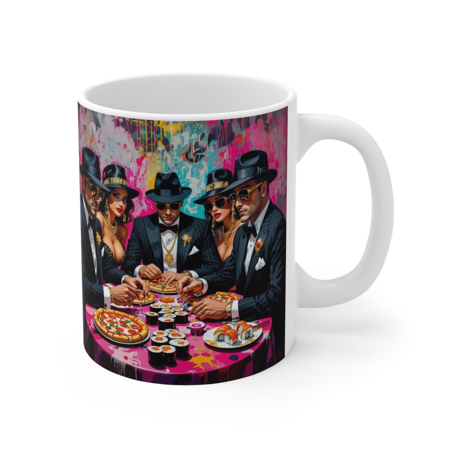 Vintage Gangster Dinner Party Mug, 11oz Ceramic Coffee Cup