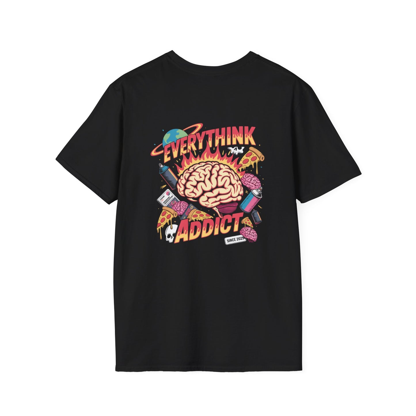 Unisex Softstyle T-Shirt with Quirky Brain Design - Perfect for Gift-Giving, Casual Wear, Addict Humor, Fun Fashion, Everyday Outfits