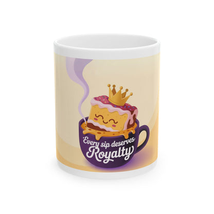 Royalty-Themed Ceramic Mug, Coffee Lover Gift, Fun Kitchen Decor, Birthday Present, Unique Drinking Mug