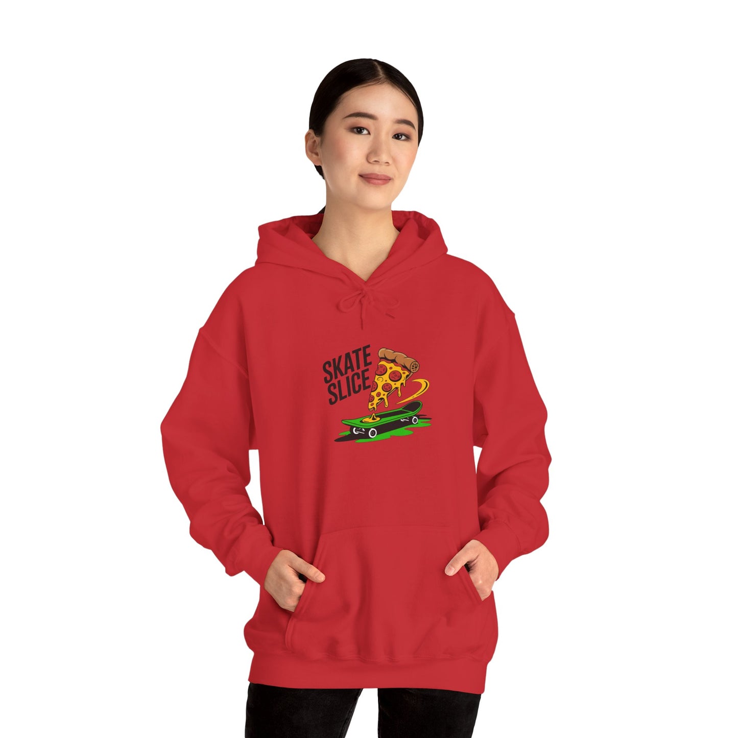 Skate Slice Hoodie – Fun Graphic Sweatshirt for Pizza Lovers