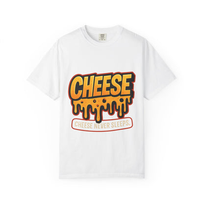 Cheese-Themed Unisex Garment-Dyed T-Shirt, Fun Foodie Tee for Cheese Lovers, Casual Wear, Gift for Foodies, Summer Style