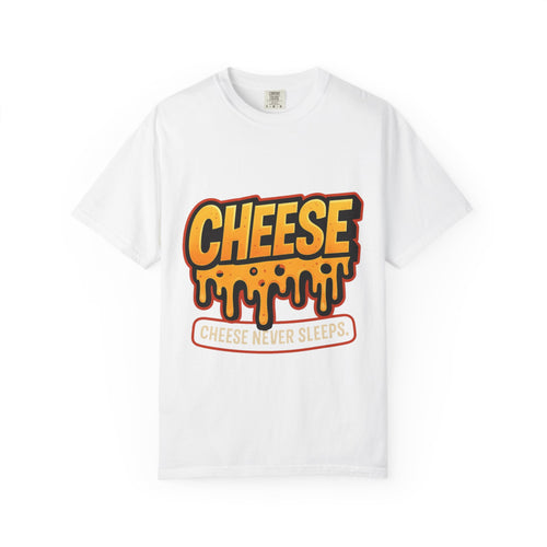 Cheese-Themed Unisex Garment-Dyed T-Shirt, Fun Foodie Tee for Cheese Lovers, Casual Wear, Gift for Foodies, Summer Style
