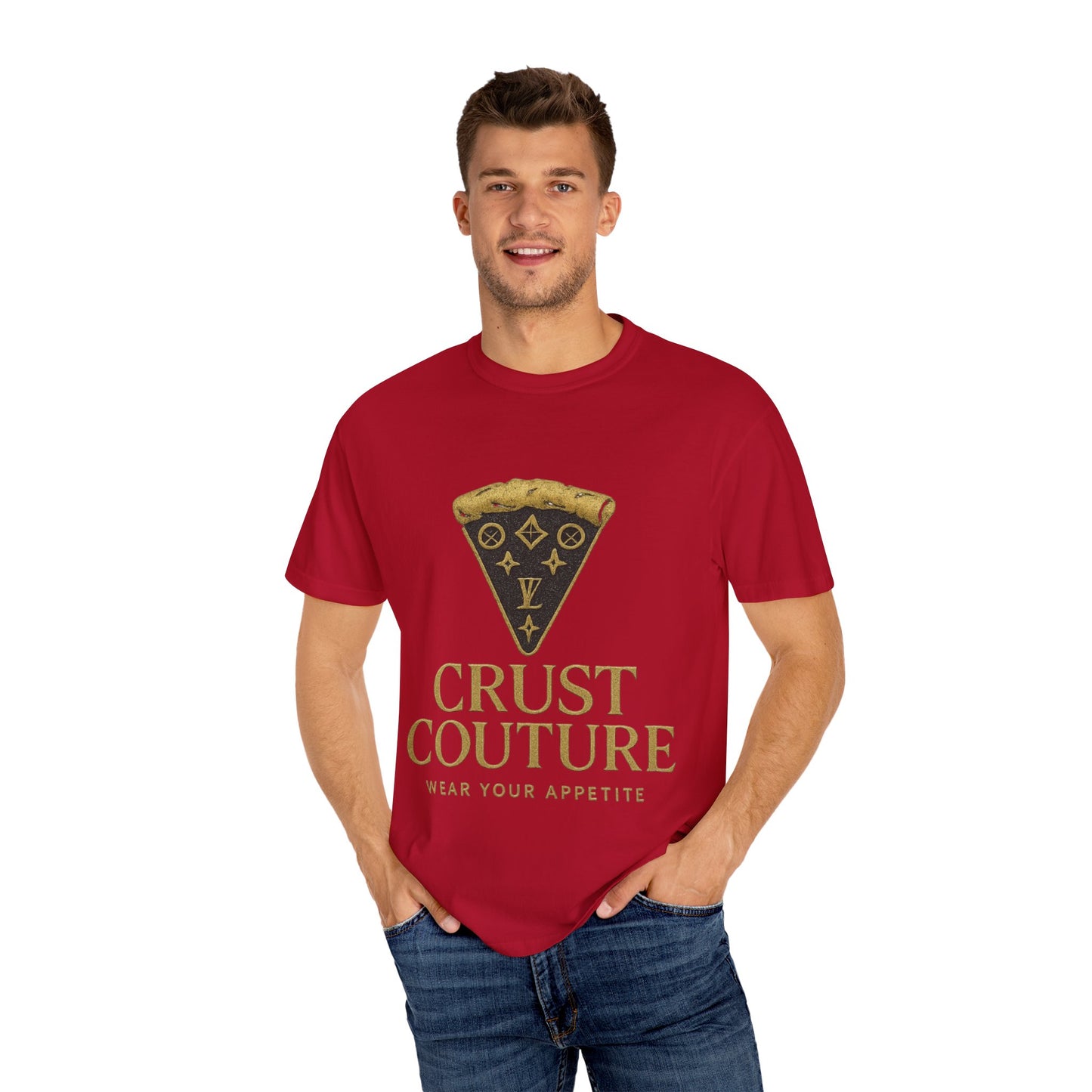 Fashionable Foodie T-Shirt, Crust Couture Design, Unisex Apparel, Gift for Pizza Lovers, Trendy Streetwear, Casual Wear