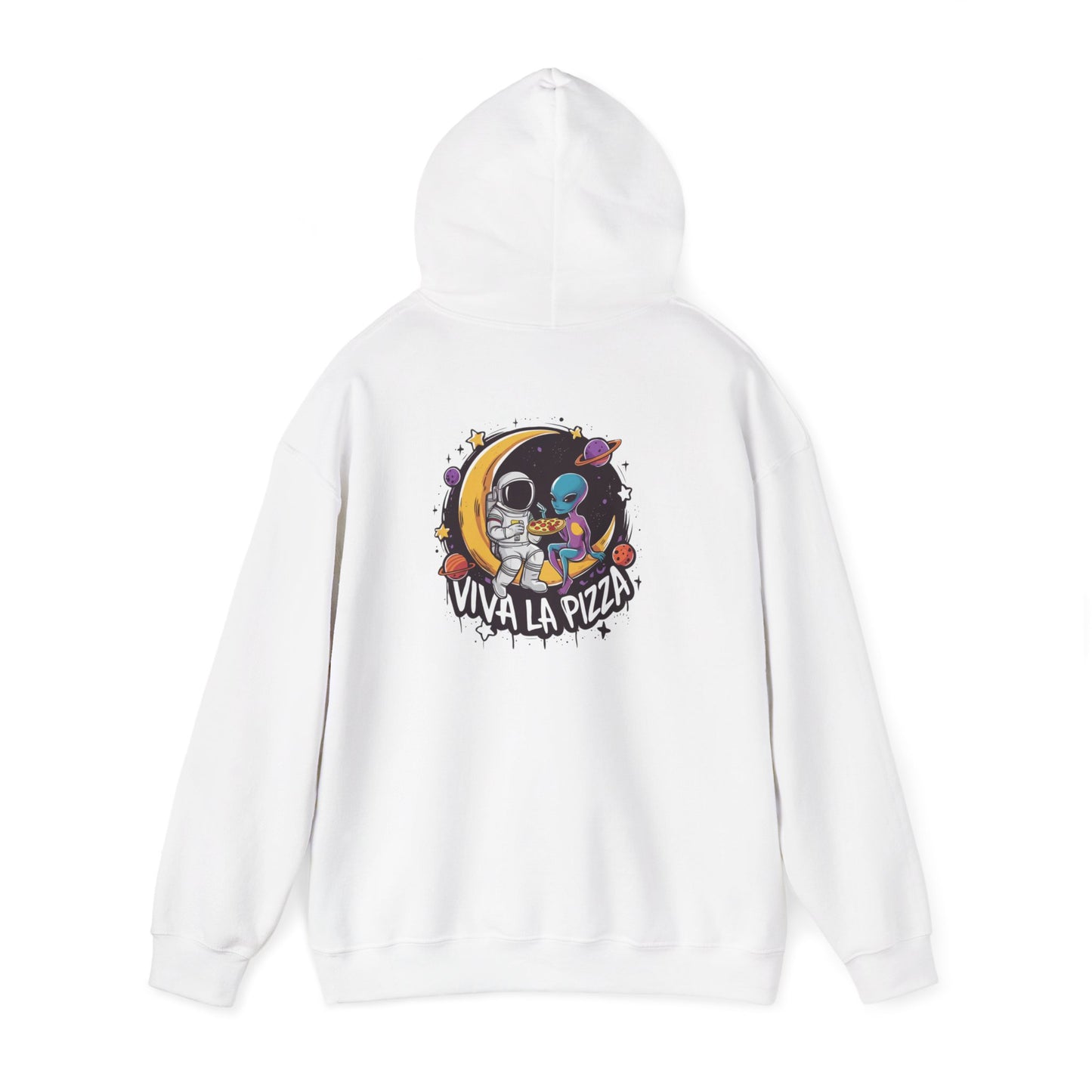 Cosmic Pizza Hoodie - Unisex Heavy Blend™ Sweatshirt, Space Lover Gift, Funny Pizza Hoodie, Astronaut Apparel, Cute Sweatshirt