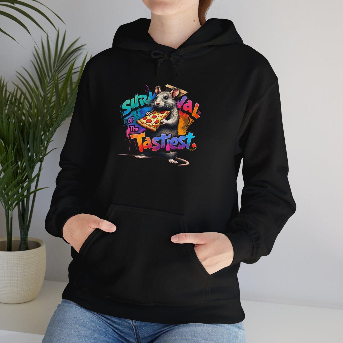 Survival of Tastiest Unisex Heavy Blend Hoodie - Fun & Cozy Sweatshirt for Pizza Lovers