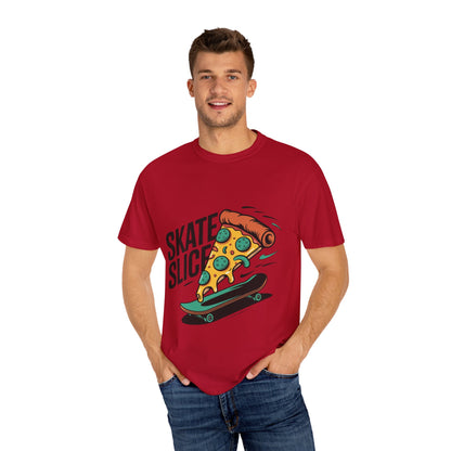 Skate Slice Unisex T-Shirt – Fun, Casual Graphic Tee for Pizza Lovers and Skaters
