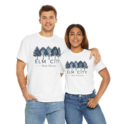 Elm City Unisex Heavy Cotton Tee - Nature-Inspired Graphic T-Shirt, Outdoor Vibe, Perfect Gift, Casual Wear, Eco-Friendly Style