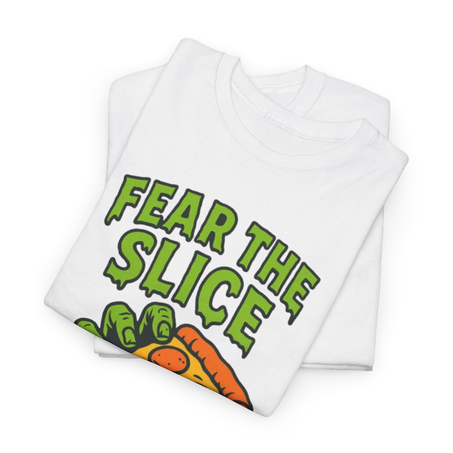 Fear the Slice T-Shirt - Spooky Pizza Tee, Unisex Graphic Tee, Halloween Costume, Casual Wear, Gift for Pizza Lovers, Fun Graphic Tee