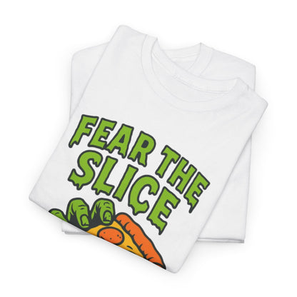 Fear the Slice T-Shirt - Spooky Pizza Tee, Unisex Graphic Tee, Halloween Costume, Casual Wear, Gift for Pizza Lovers, Fun Graphic Tee