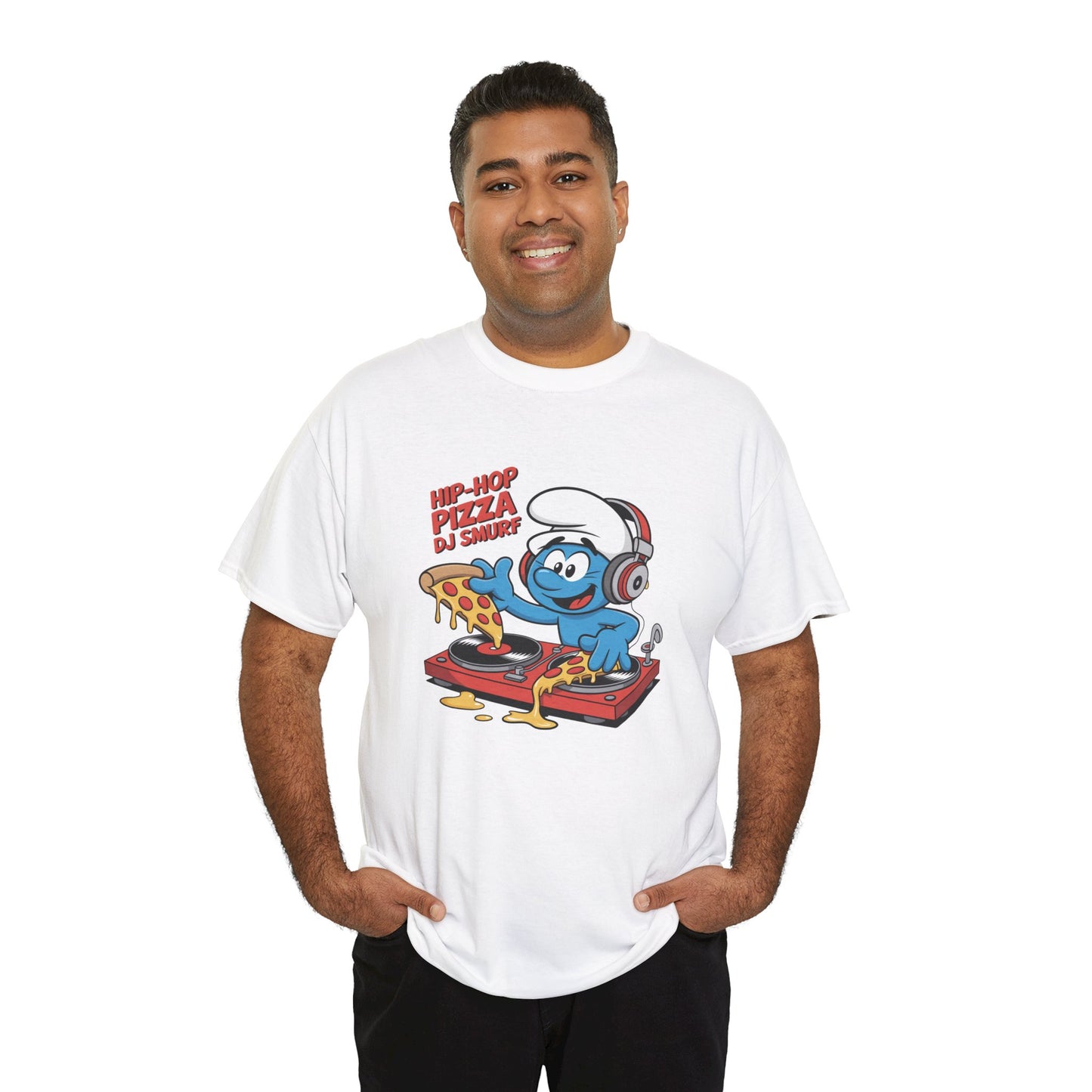 Hip-Hop Pizza DJ Smurf Unisex Heavy Cotton Tee