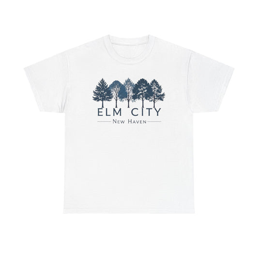 Elm City Unisex Heavy Cotton Tee - Nature-Inspired Graphic T-Shirt, Outdoor Vibe, Perfect Gift, Casual Wear, Eco-Friendly Style