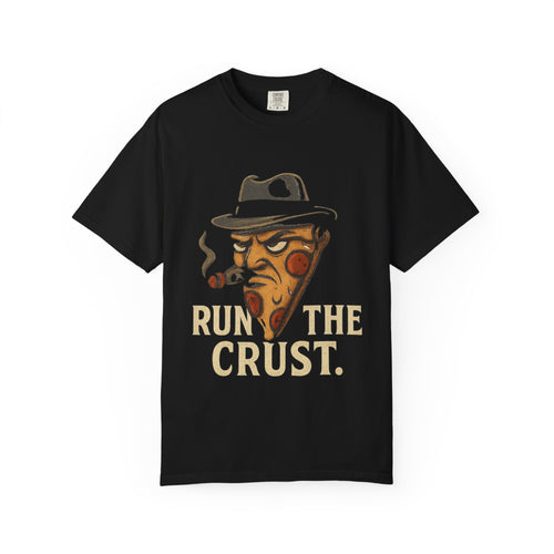 Pizza Themed Unisex T-shirt: Run the Crust, Funny Gift, Foodie Apparel, Casual Wear, Pizza Lover, Unique Style