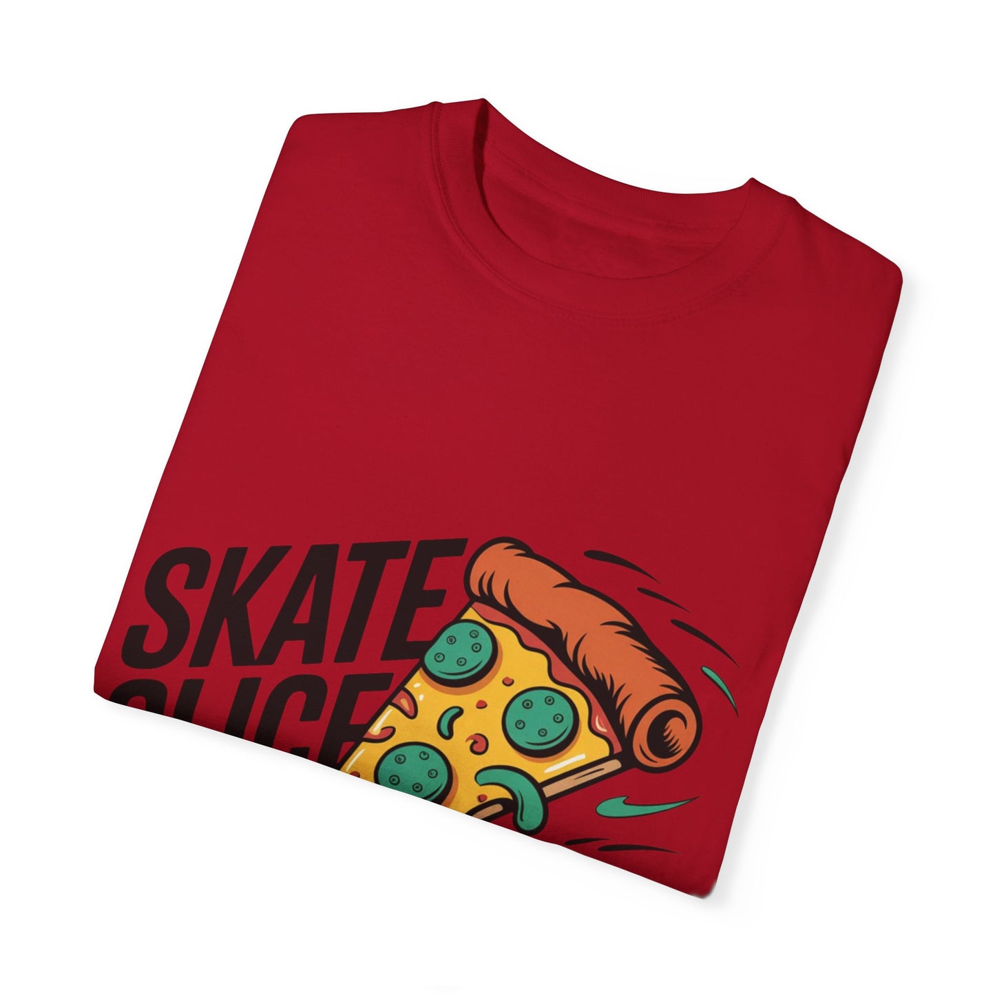 Skate Slice Unisex T-Shirt – Fun, Casual Graphic Tee for Pizza Lovers and Skaters