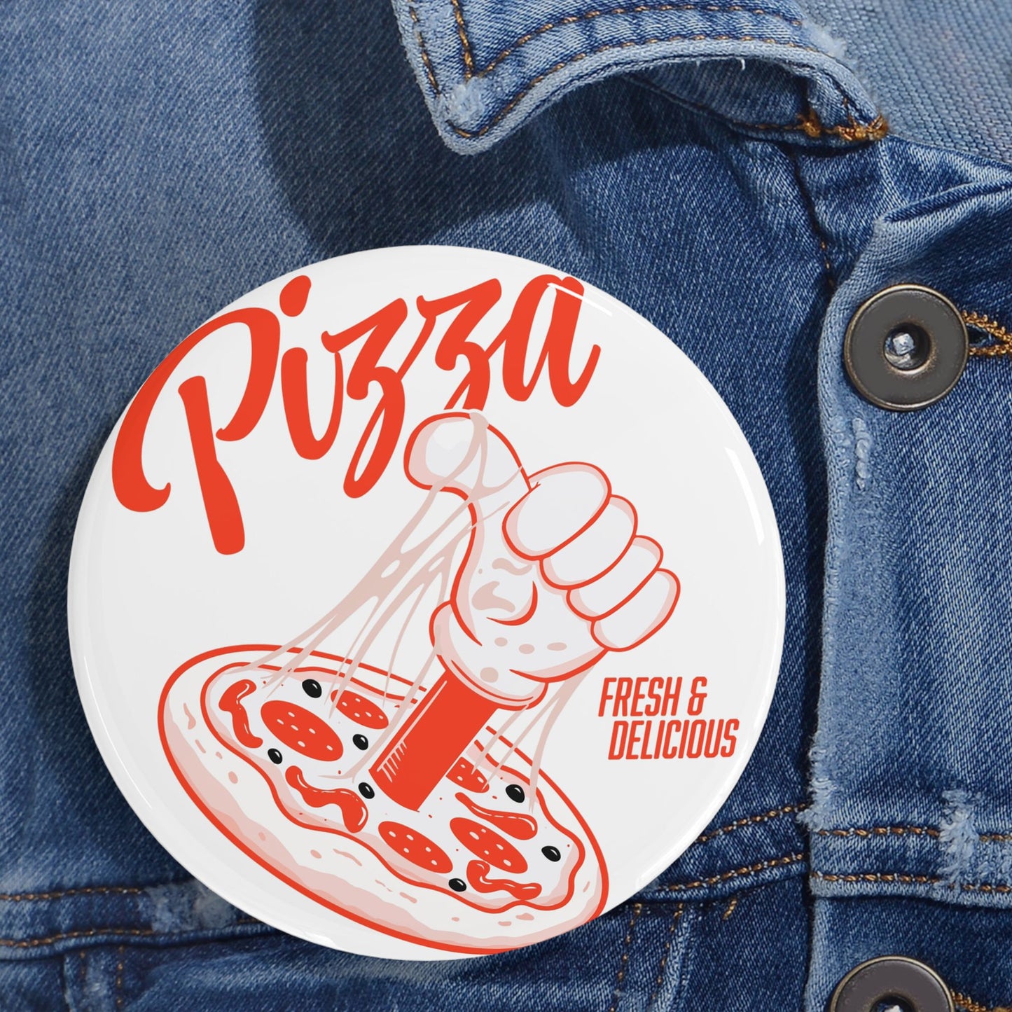 Pizza-themed Round Pins, Fun Accessories, Retro Flair, Gift for Food Lovers, Trendy Button Badges