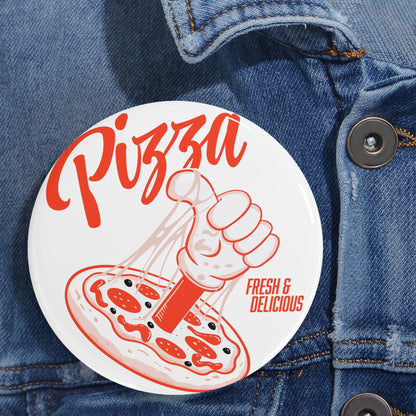 Pizza-themed Round Pins, Fun Accessories, Retro Flair, Gift for Food Lovers, Trendy Button Badges