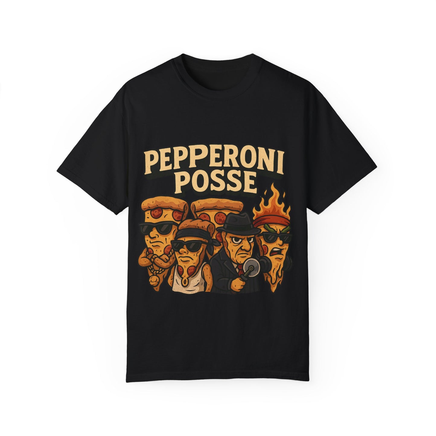 Funny Pizza Pepperoni Posse Unisex T-Shirt - Casual Apparel for Food Lovers